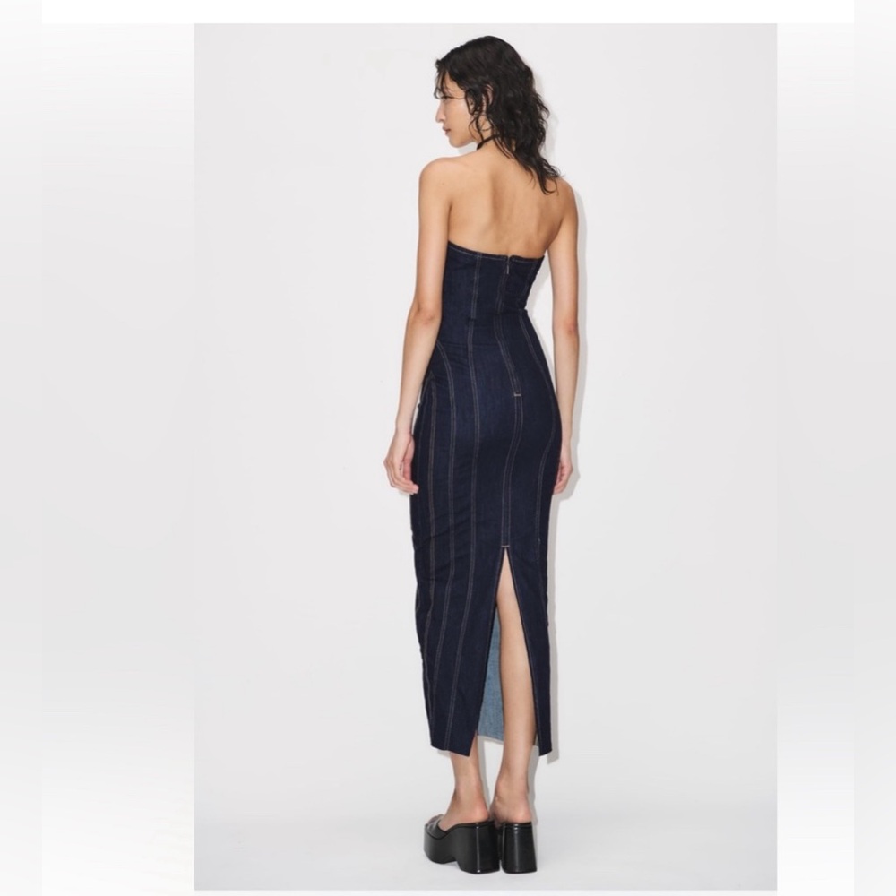 ZARA ZW DENIM MIDI DRESS